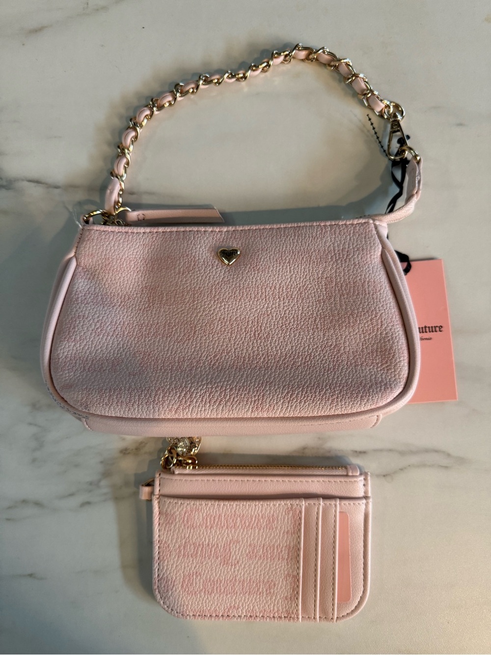 Juicy Couture Pink Mini Shoulder Bag with Matching Wallet